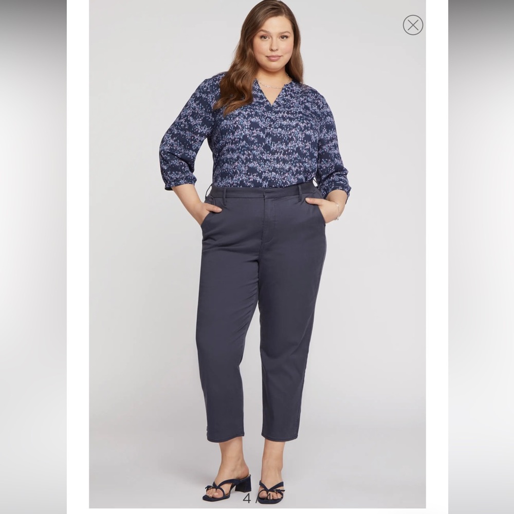 NYDJ Relaxed Ankle Trouser Career Pants Cropped Lift Tuck Casual 14